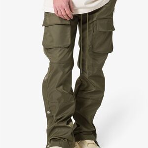 MNML Olive SNAP FRONT CARGO PANTS